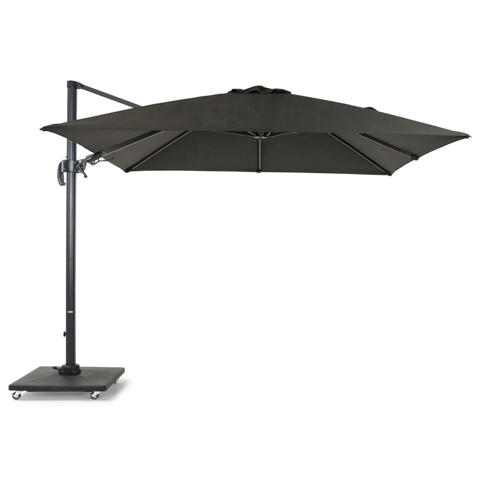Avola zweefparasol met tiltfunctie in zwart aluminium met zwart