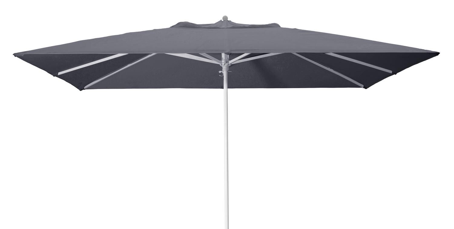 Parasol droit Apiro en aluminium blanc avec toile de parasol en