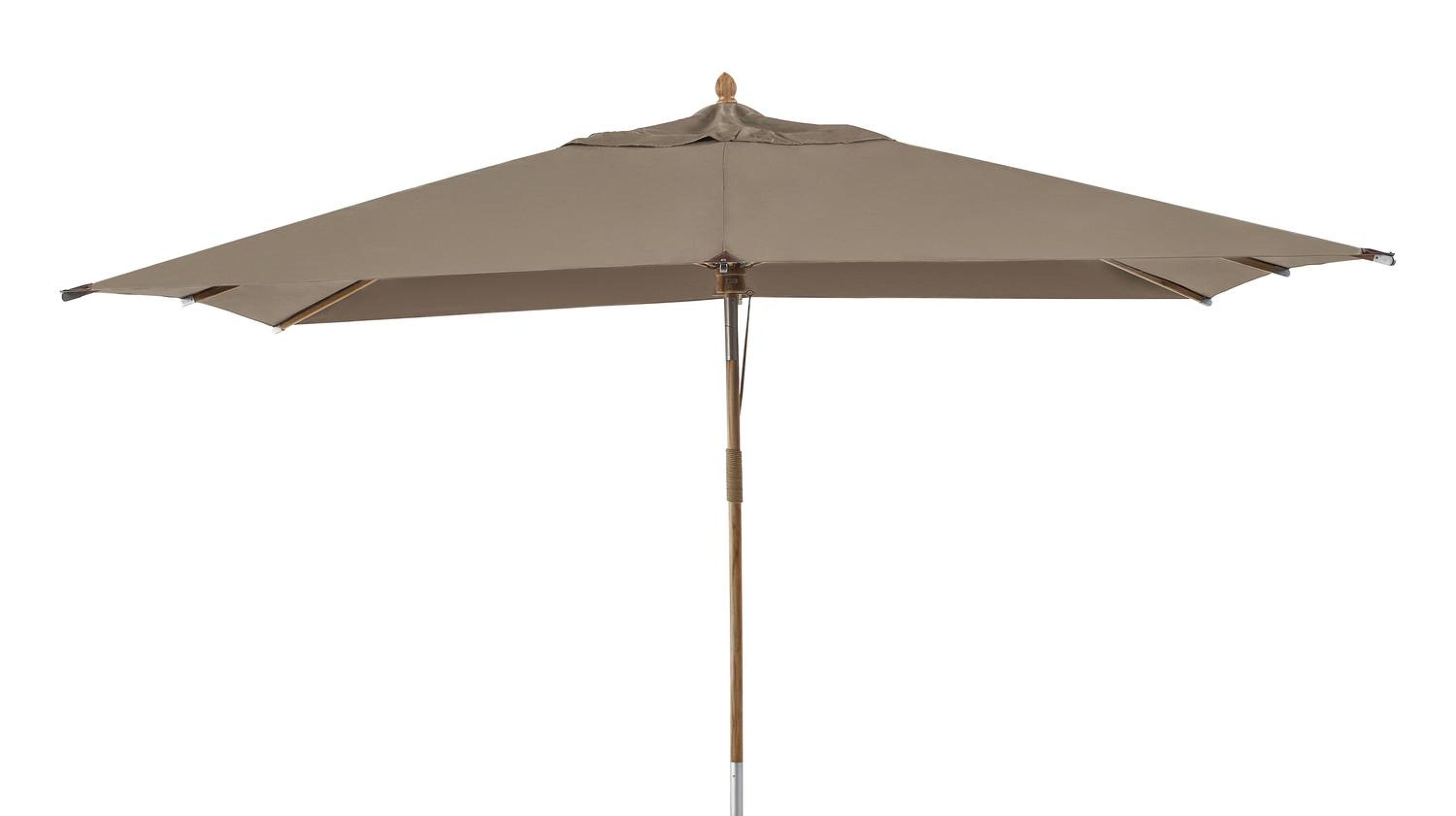Parasol droit Pescara en teck avec toile de parasol en polyester