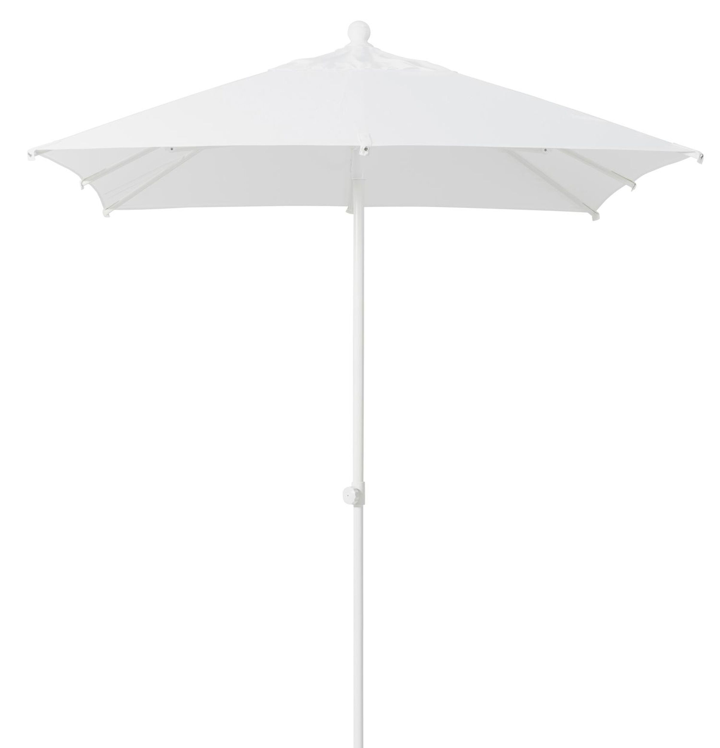Milano staanparasol in wit aluminium wit polyester parasoldoek - L1 x L2 200 cm (zonder voet)
